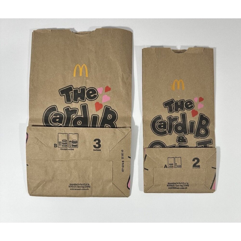 McDonalds Cardi B and Offset Meal Bags Brown Paper Valentines 2/14/23 Music